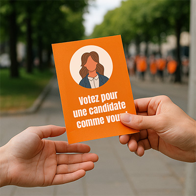 distribution d'un flyer électoral
